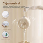 Móvil para cuna Safari Baby con caja de música y brazo móvil