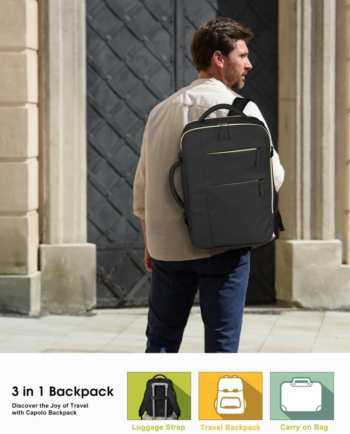 Mochila de viaje Capolo para mujeres y hombres, mochila impermeable...