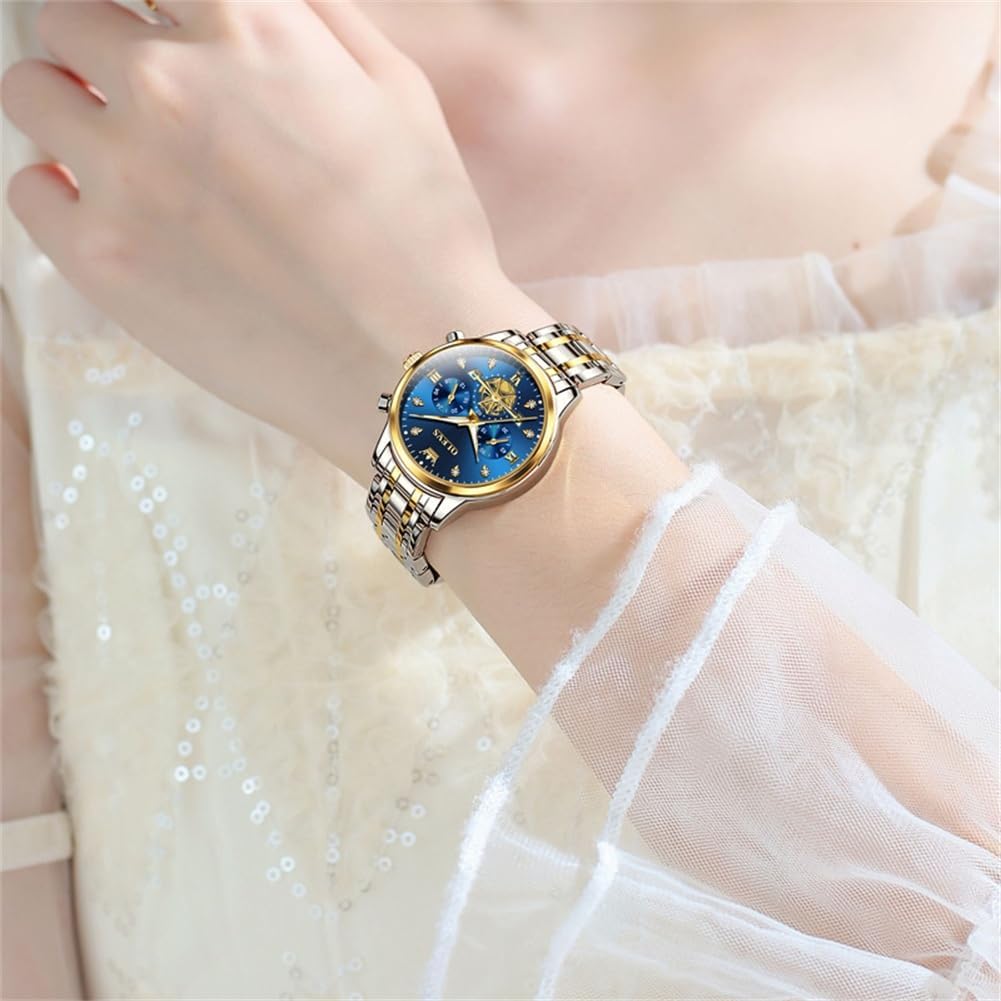 OLEVS Relojes para Mujer de Vestir Lujo Acero Inoxidable a Prueba de Agua Reloj de Muñeca