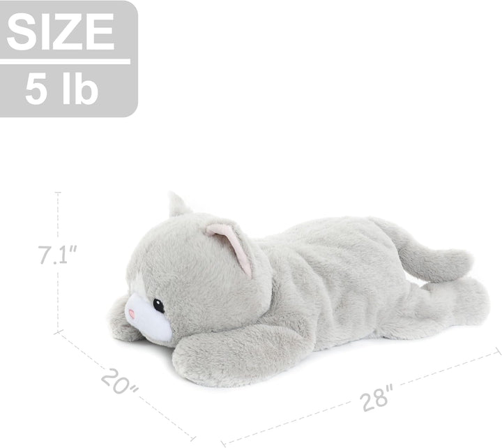 WEIGEDU Animal de Peluche de Gato con Peso con Ojos Bordados y Paqu...