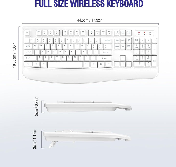 QUASIO Teclado Inalámbrico, Teclado de Computadora Inalámbrico 2.4G...
