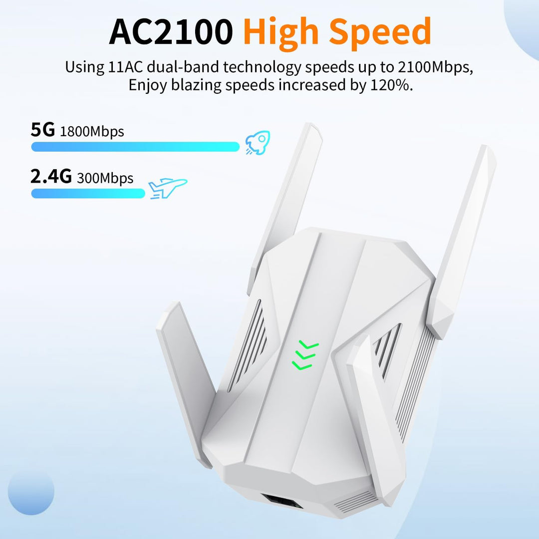 Extensor WiFi AC2100 Amplificador de señal WiFi con