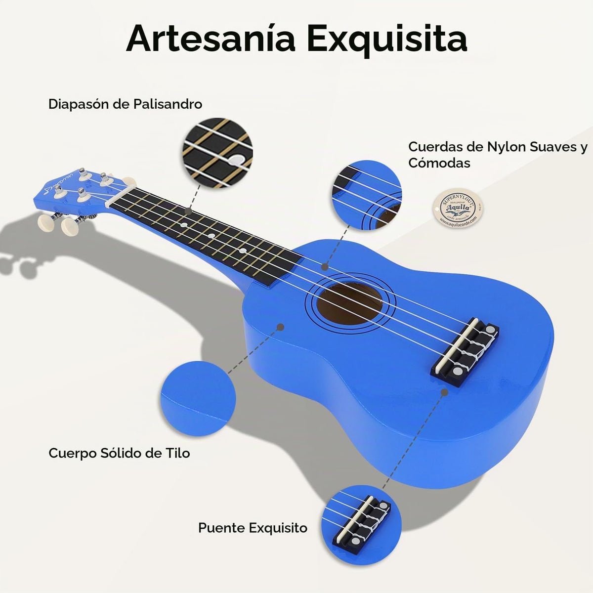 Kit de Ukelele Soprano de 21 Pulgadas para Principiantes de Madera de Tilo para Niños, Adultos y Estudiantes, Mini Guitarra Ukalelee, Paquete con Libro, Bolsa de Concierto, Afinador, Correa