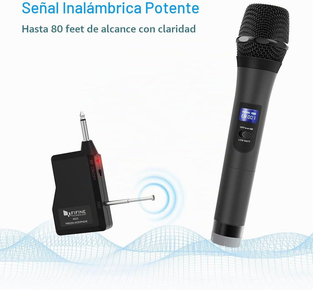 Micrófono Inalámbrico, Micrófono Dinámico de Mano Sistema de Micróf...