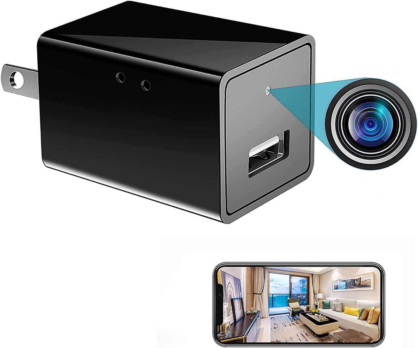 USHJNV Cámara espía inteligente inalámbrica pequeña 1080P