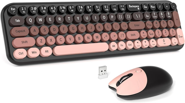 MOFII Combo de teclado y mouse inalámbricos, teclado pequeño compac...