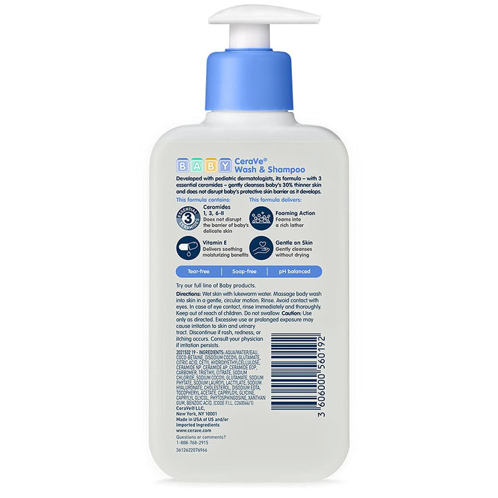 CeraVe Jabón y Champú para Bebés, Sin Fragancia, Parabenos y Sulfat...