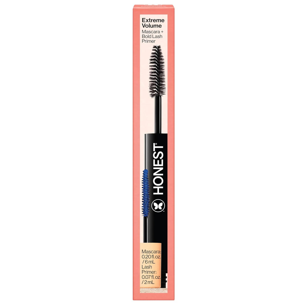 Honest Beauty Máscara de pestañas Extreme Volume Clean 2 en 1, impr...