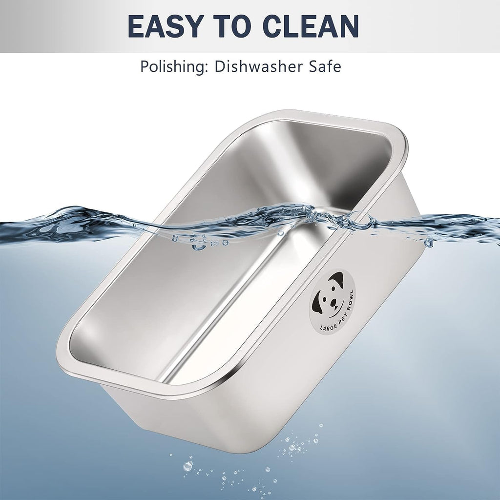Cuencos de acero inoxidable para perros grandes, cuencos metálicos de alta capacidad para comida de perros, cuenco de comida y agua para perros grandes, extra grandes y grandes, 3.2 galones
