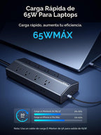 UGREEN Regleta de protección contra sobretensiones GaN 20 en 1 de 65 W