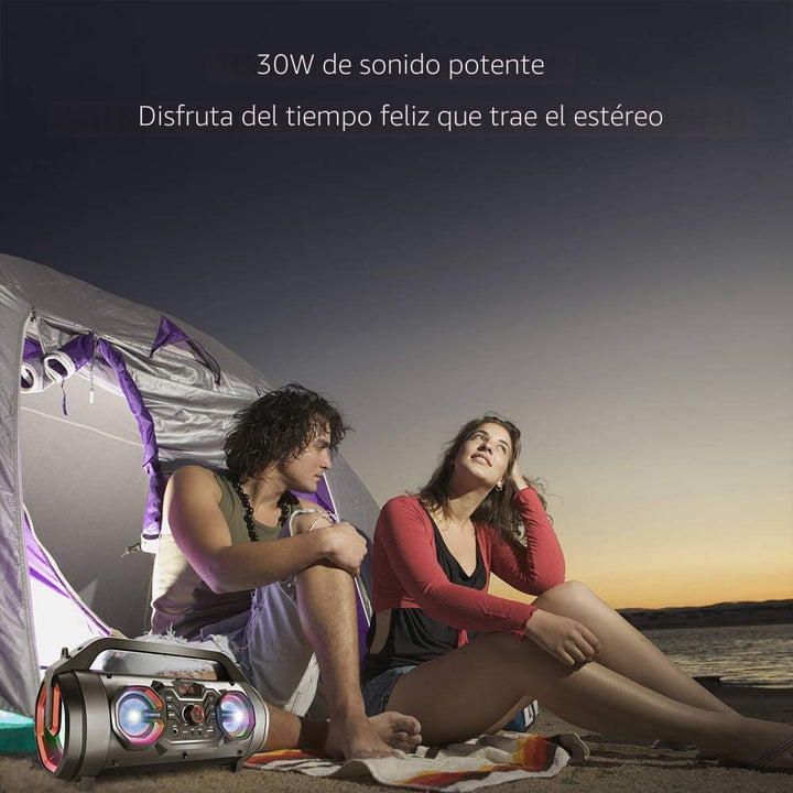Bocina Bluetooth portátil con subwoofer, altavoces inalámbricos con...