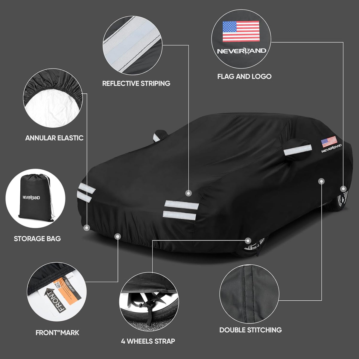NEVERLAND Funda impermeable para automóvil para todo tipo de clima