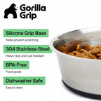 GORILLA GRIP - Juego de cuencos para perros, acero inoxidable 304 de grado