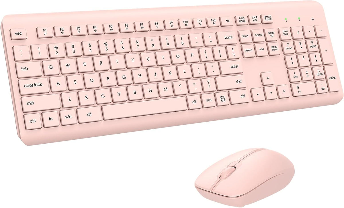 Combo de teclado y mouse inalámbricos, teclado ergonómico silencios...