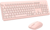 Combo de teclado y mouse inalámbricos, teclado ergonómico silencios...