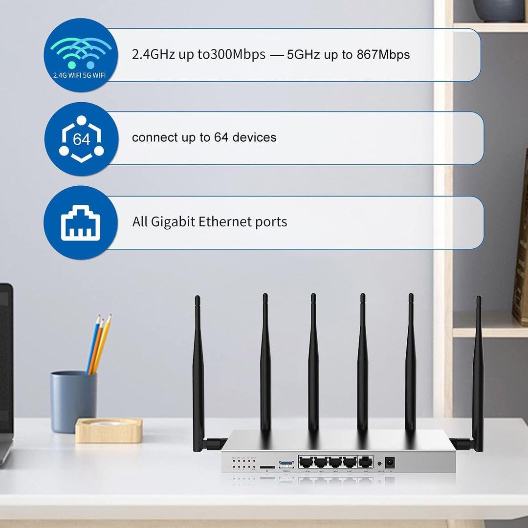 Wiflyer WG3526 4G LTE Router | AC1200Mbps router inalámbrico CAT4 d...