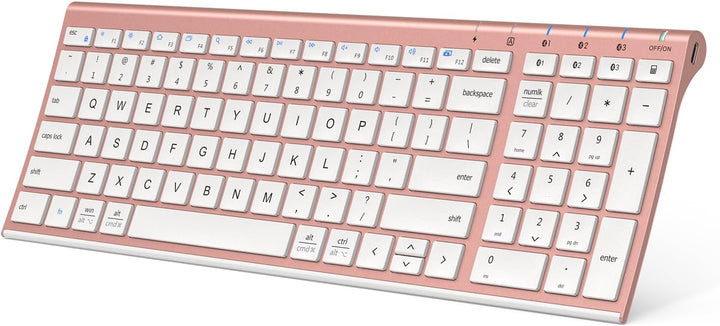 iClever BK10 Teclado Bluetooth, Teclado Inalámbrico Recargable Ultr...