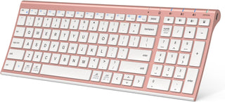 iClever BK10 Teclado Bluetooth, Teclado Inalámbrico Recargable Ultr...