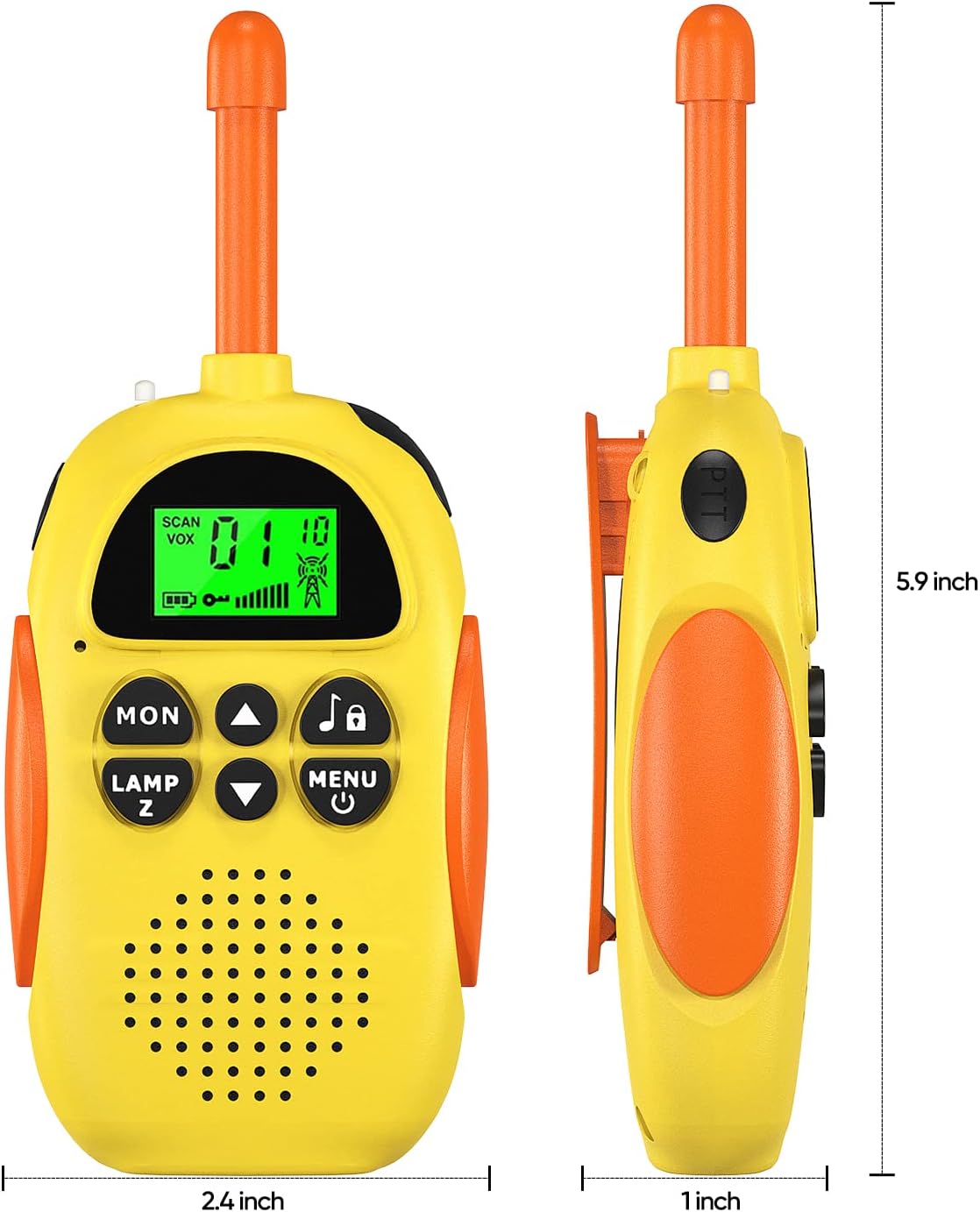 Walkie Talkies para niños recargables, paquete de 3, walkie talkies de largo alcance, radio de 22 canales y 2 vías, juguete de cumpleaños para niños de 3 a 12 años, niños y niñas, para