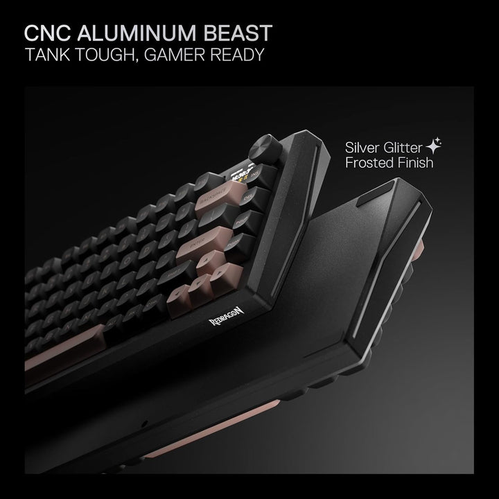 Redragon Teclado inalámbrico para juegos con junta CNC K720 con pan...