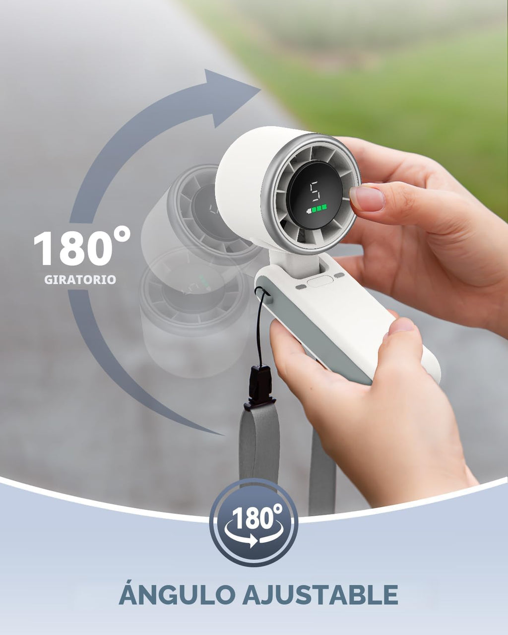 PlayHot Ventilador turbo portátil de mano, de 5 velocidades, funcio...
