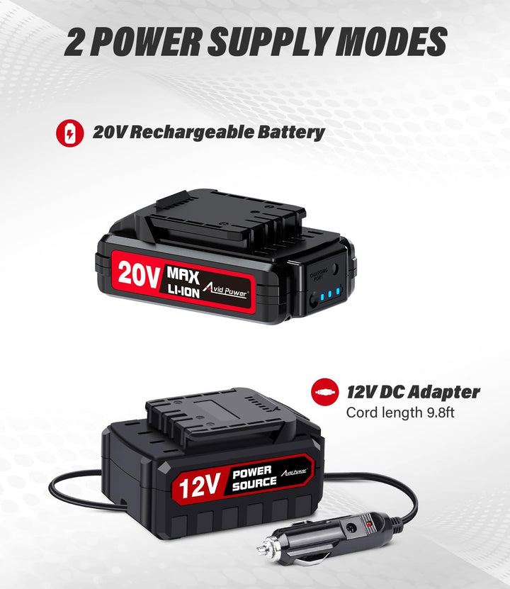AVID POWER - Compresor de aire inflador de neumáticos portátil, bom...