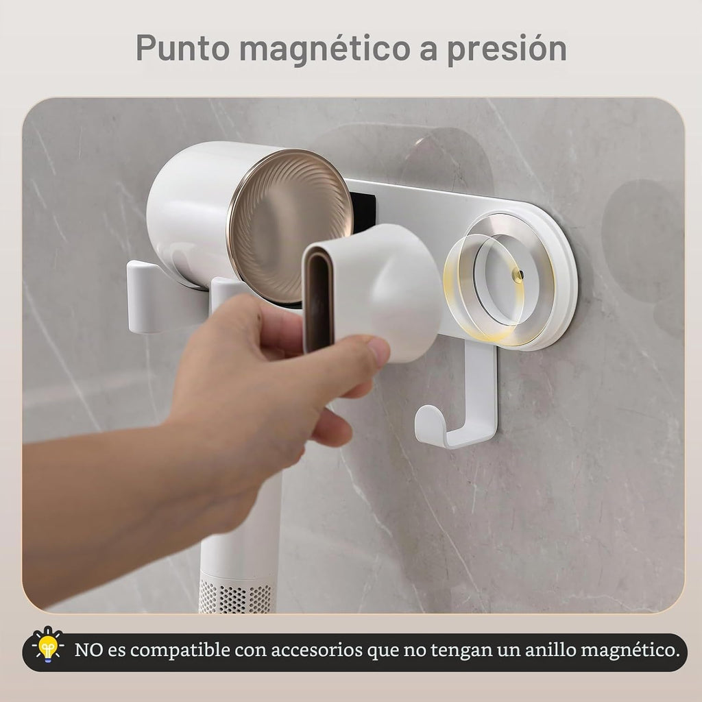 Soporte para secador de pelo blanco, soporte para secadora de pelo