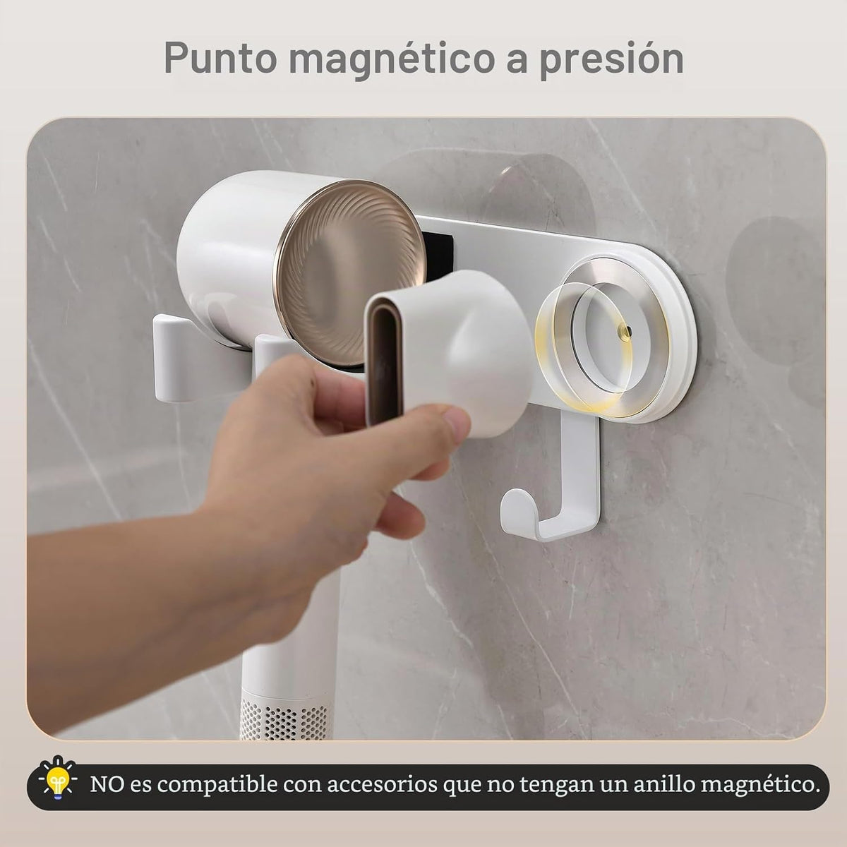 Soporte para secador de pelo blanco, soporte para secadora de pelo