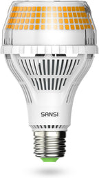 Lámpara SANSI Bombilla LED A21 equivalente a 400W, 3000K Blanco Cálido Suave 6000 Lúmenes Altos, Bombillas LED E26, Bombilla No Regulable con Tecnología Cerámica, Bombilla de Luz de Ahorro de Energía de 40