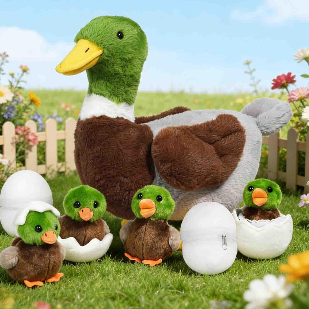 XYHQYB Peluche de pato real 7 en 1, 12 pulgadas con cremallera, pat...