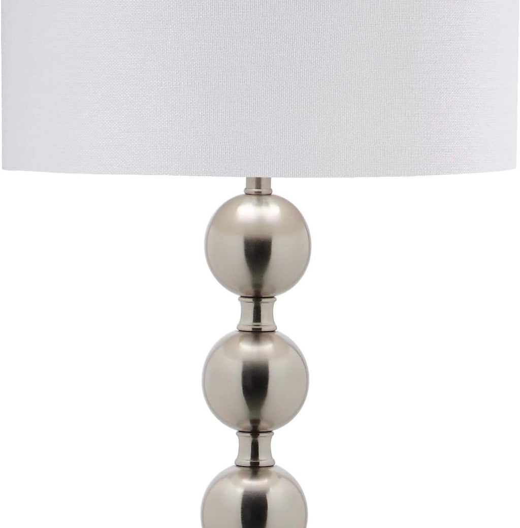 Lámpara SAFAVIEH - Colección de iluminación Reflections - Lámpara de pie moderna de granja rústica apilable de bola de níquel de 59 pulgadas, para sala de estar, dormitorio, hogar, oficina, lámpara de pie LED