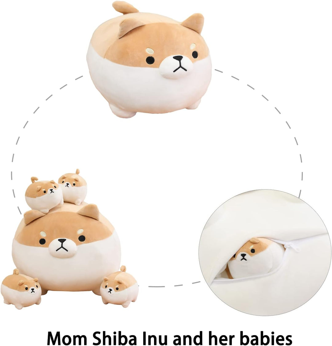 SQEQE Juguete de peluche Shiba Inu con 4 peluches de Shiba Inu en s...