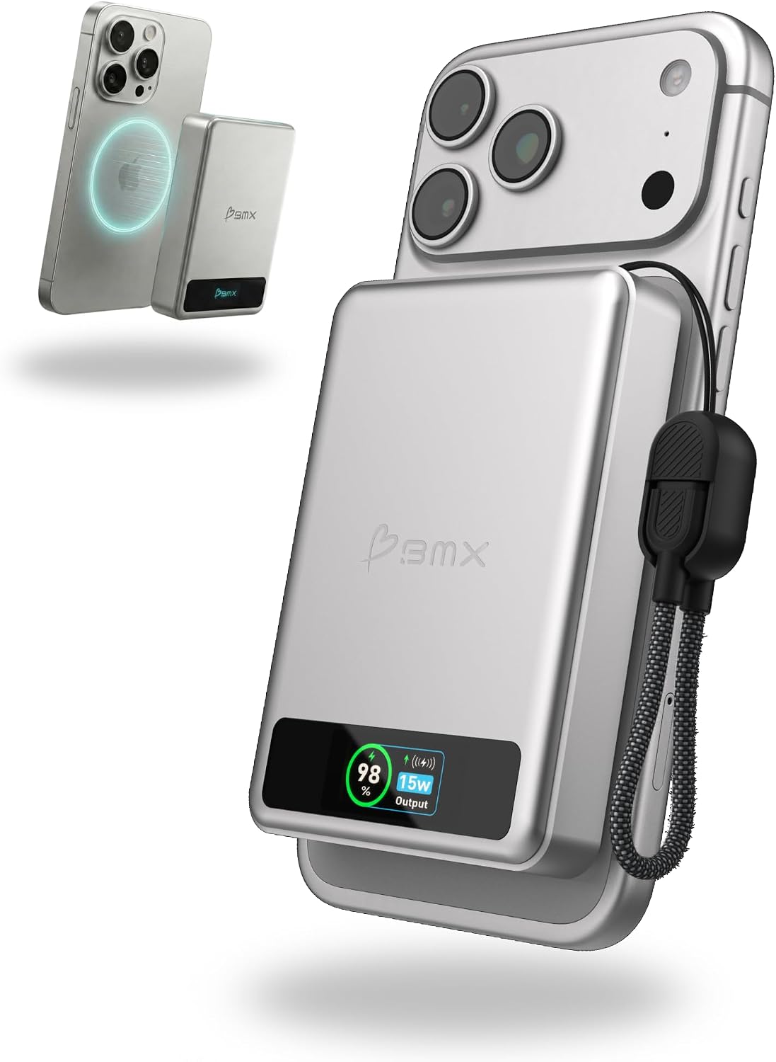 Banco de energía semisólido SolidSafe BMX 10K, 10000 mAh (plateado)...