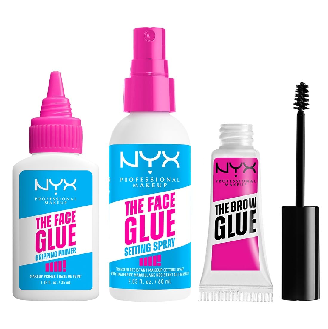 NYX PROFESSIONAL MAKEUP Paquete de pegamento para cejas, gel transp...