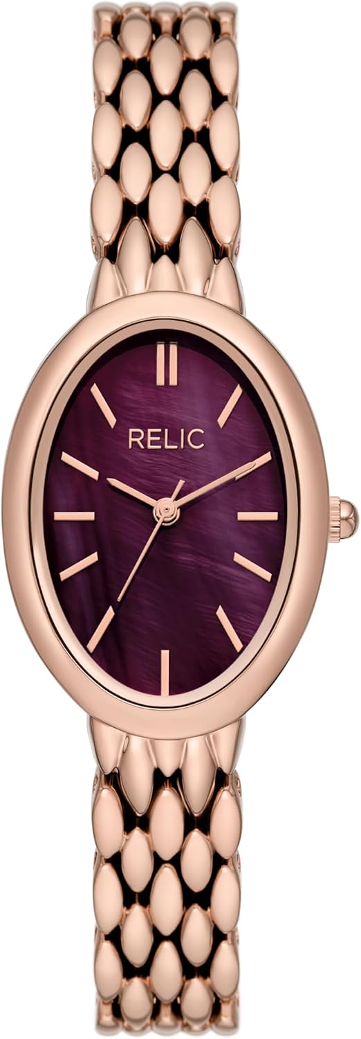 RELIC by Fossil Reloj para mujer Avery de tres agujas en aleación con acabado oro rosado (Modelo: ZR37312)