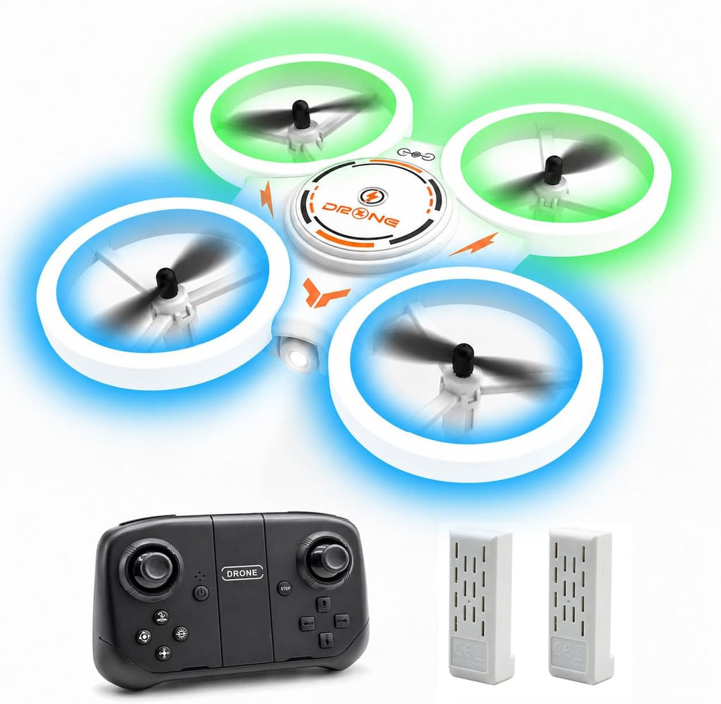 Drone para niños Luz LED RC Quadcopter Hélice Protección Completa Fácil