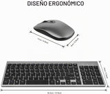 cimetech Combo de teclado y mouse inalámbricos, juego de teclado er...