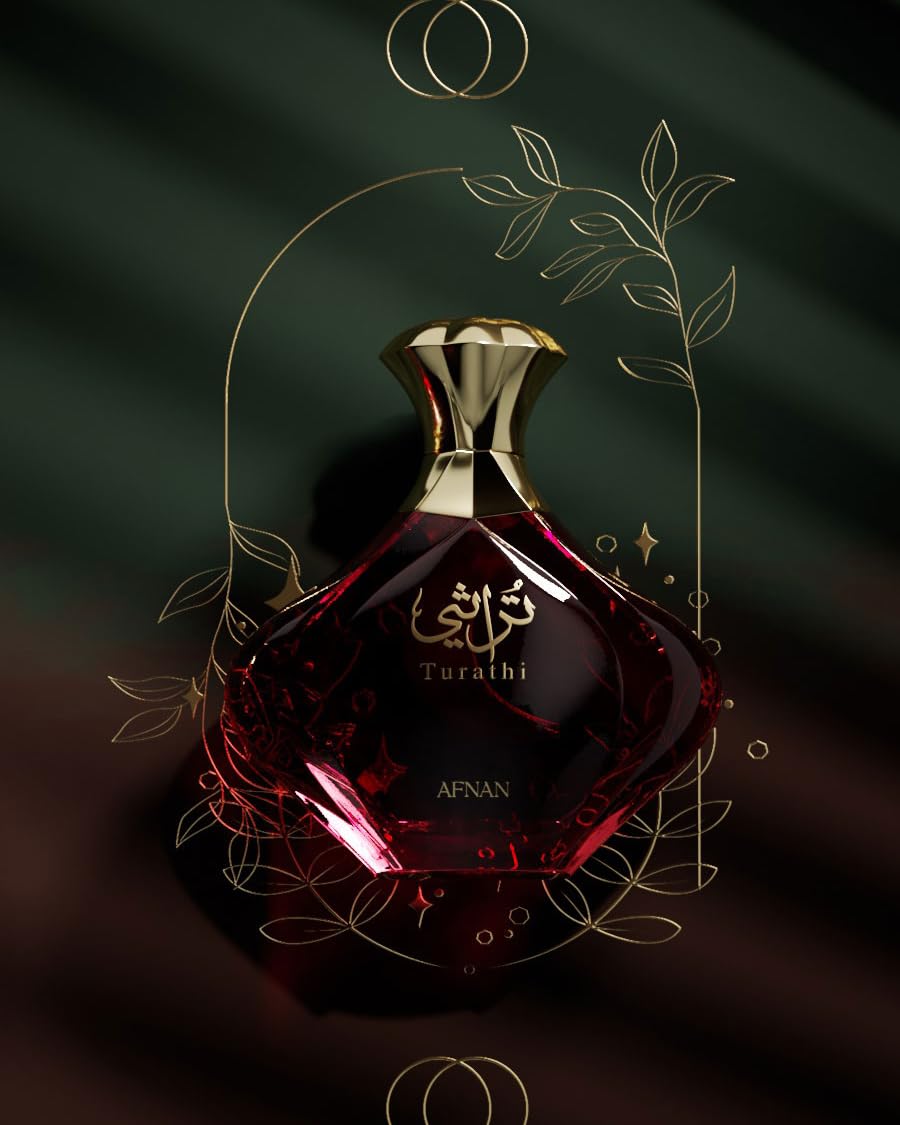 Afnan Turathi Red Eau de Parfum para Mujeres, 3.0 Fl. Oz