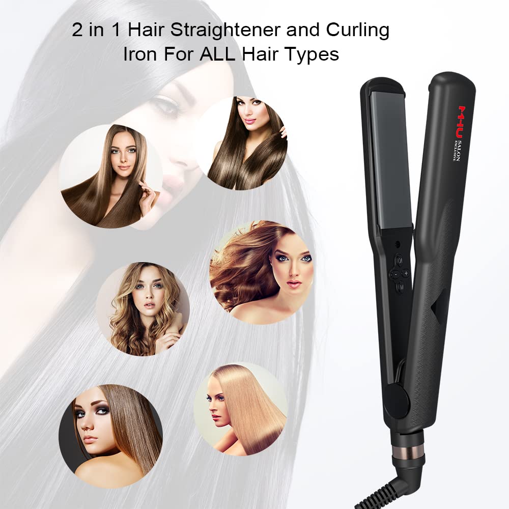 Plancha de pelo profesional 2 en 1, rizador de doble voltaje con pl...