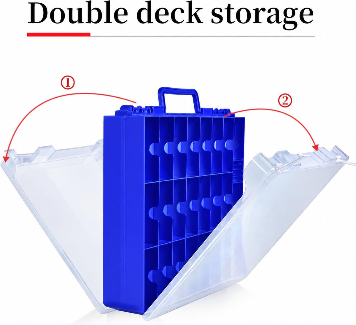 Organizador de juguetes de almacenamiento compatible con Hot Wheels Car, contenedor para coches de fósforos, mini juguetes, muñecas pequeñas, caja de transporte de doble cara para autos
