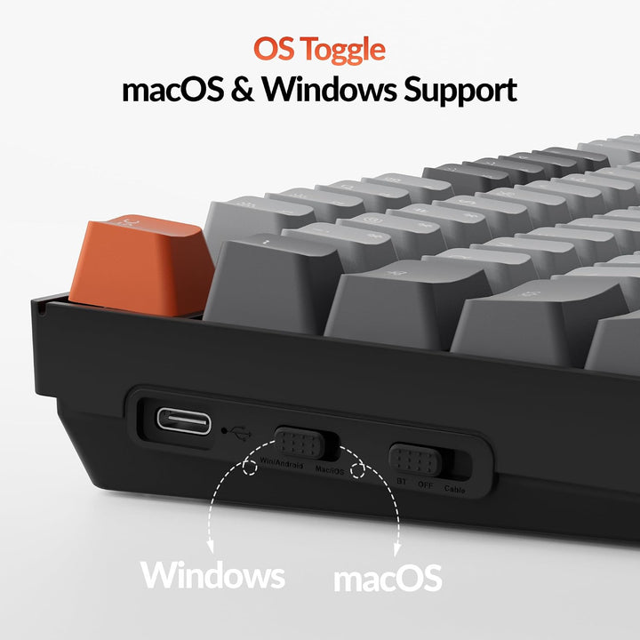 Teclado mecánico inalámbrico Bluetooth Keychron K10 de tamaño compl...