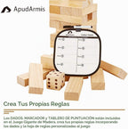 ApudArmis Torre gigante de caída, 54 piezas de pino apilado juego al aire