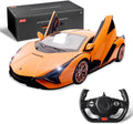 BEZGAR Auto de control remoto - 1:14 Lambo Sián FKP 37 eléctrico, deportivo, de carreras, juguete de auto con puerta abierta, serie de autos RC con licencia de 2.4Ghz para niñas y niños de 8, 9, 10