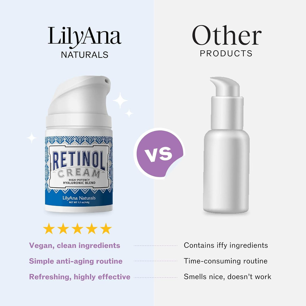 LilyAna Naturals Crema facial de retinol antienvejecimiento para mu...