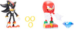 JAKKS Pacific Sonic The Hedgehog - Figura de acción de 4 pulgadas, paquete de 2 Knuckles & Shadow
