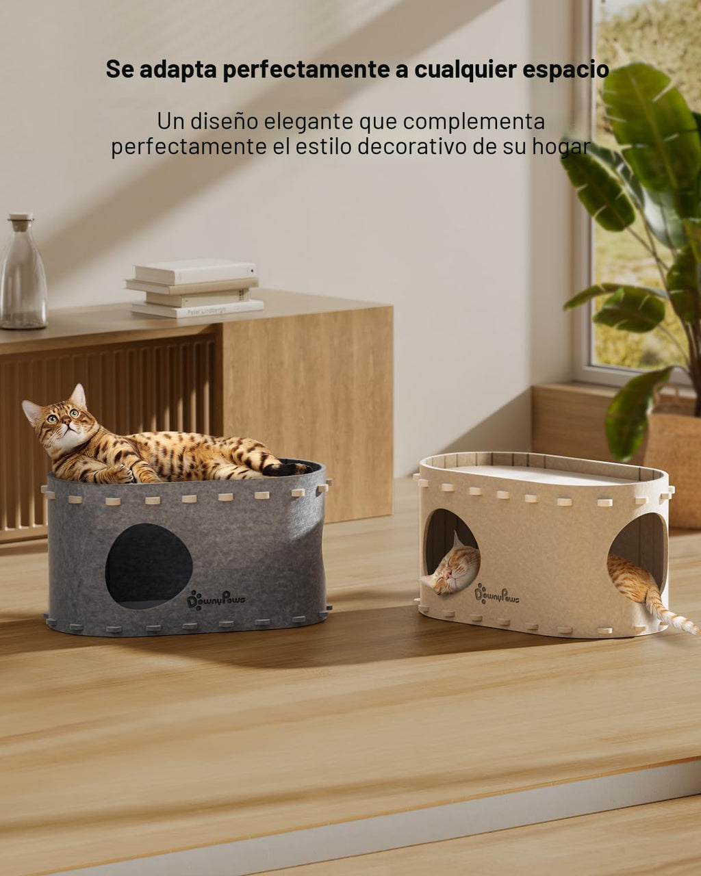 DownyPaws Casa para gatos de interior, cueva Peekaboo Cat Bed Cave