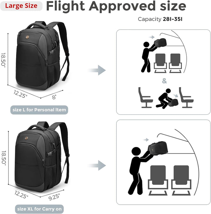 Mochila para laptop de viaje Swissdigital Design de 16 pulgadas, mo...