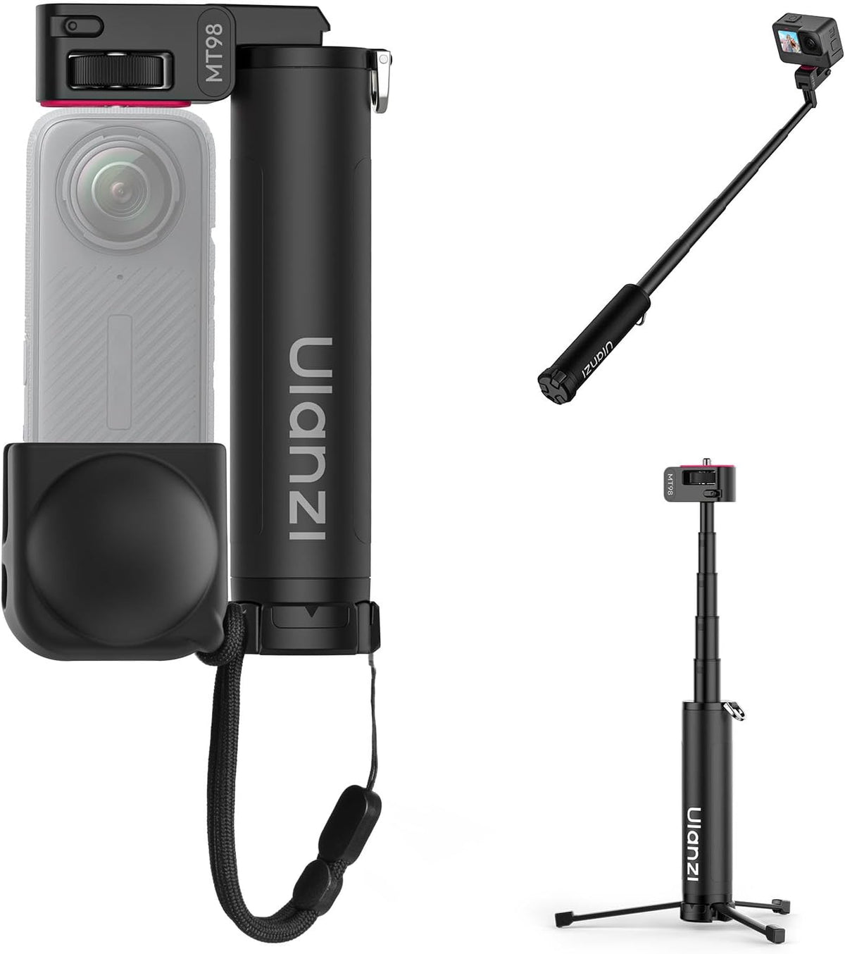 ULANZI MT98 2 en 1 Selfie Stick y trípode para cámara de acción, montaje de