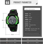 Reloj digital para niños, deportes al aire libre, 164 ft, impermeable, reloj despertador, cronómetro de 12/24 H, cronómetro, calendario para edades de 3 a 15 años, reloj de pulsera para niños