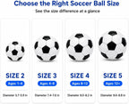 Balón de fútbol tamaño 5, tamaño 4, tamaño 3, tamaño 2 con bomba desinflada, individual, 2 o 3 unidades, tamaño oficial, entrenamiento en interiores y exteriores, regalo para niños pequeños, jóvenes